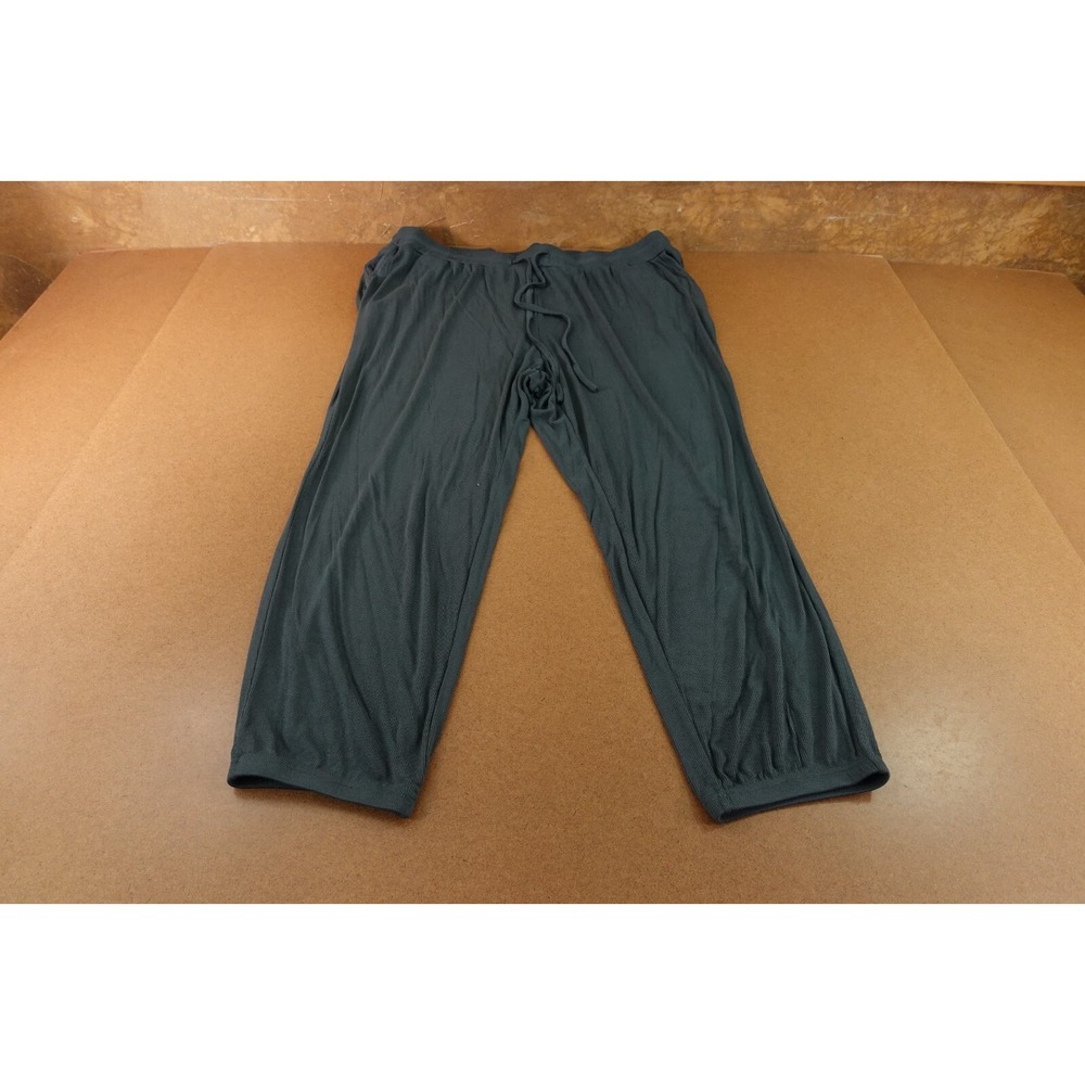 Bloomchic Womens Size 26 Dark Salte Gray Rib Knit Drawstring Lounge Pants NWT